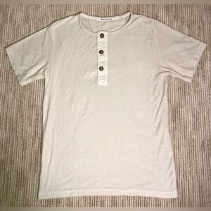 Nice Collective Men’s Off-White Henley T-Shirt - Size L